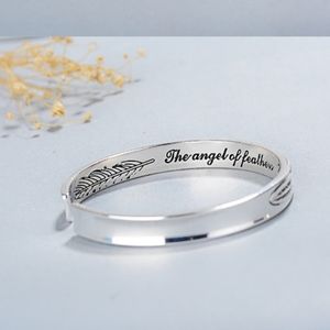 🆕️ Angel & Feather Silver Cuff Bracelet